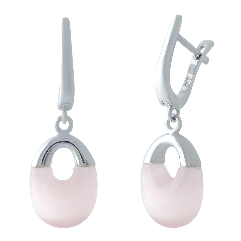 Серебряные серьги с кошачьим глазом (1975152)