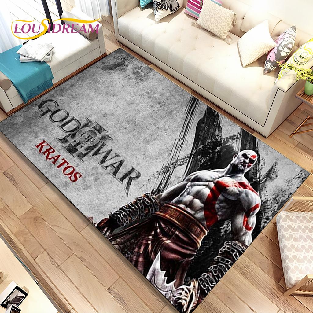 Коврик Игровой Ковер God of War Игроки Кратос, Ковер для Гостиной Спальни Дивана Прихожей Украшение, Детский Нескользящий Коврик для Игр