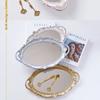European Decorative Plate Storage Tray Oval Plate Jewelry Display Rotary Candy Decor Tray Mirror Decorative Make Up Mirror