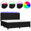 Maison Exclusive - Sommier à lattes de lit et matelas et LED Noir 200x200 cm Tissu