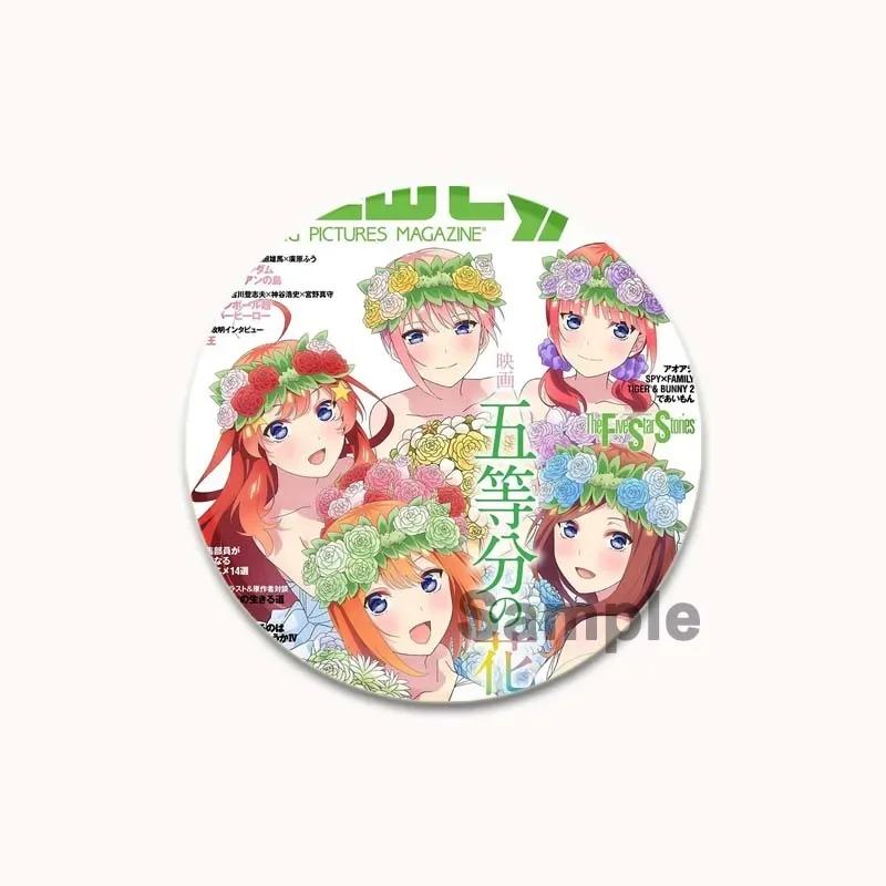 32/44/58MM Anime Ichika Nino Miku Yotsuba Itsuki Badge Cartoon Round DIY Brooch for Clothing Backpack Coat Decorative Accessories