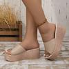 Модные женские сандалии 2025 Лето Туфли с открытым носком Женские на высоком каблуке Платформы Шлепанцы Женские Повседневные Танкетки для женщин Высокие