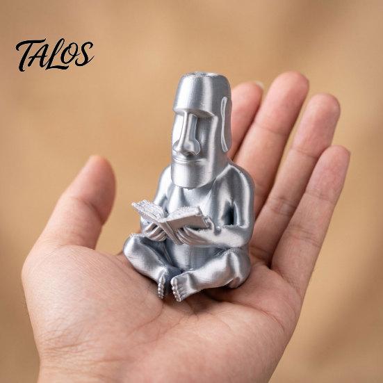 Талос 3D-печатная статуэтка-моаи для чтения, Орнамент, Сидящая со скрещенными ногами Статуя, Настольное украшение, Креативная скульптура, Уникальный подарок для студентов, Офиса