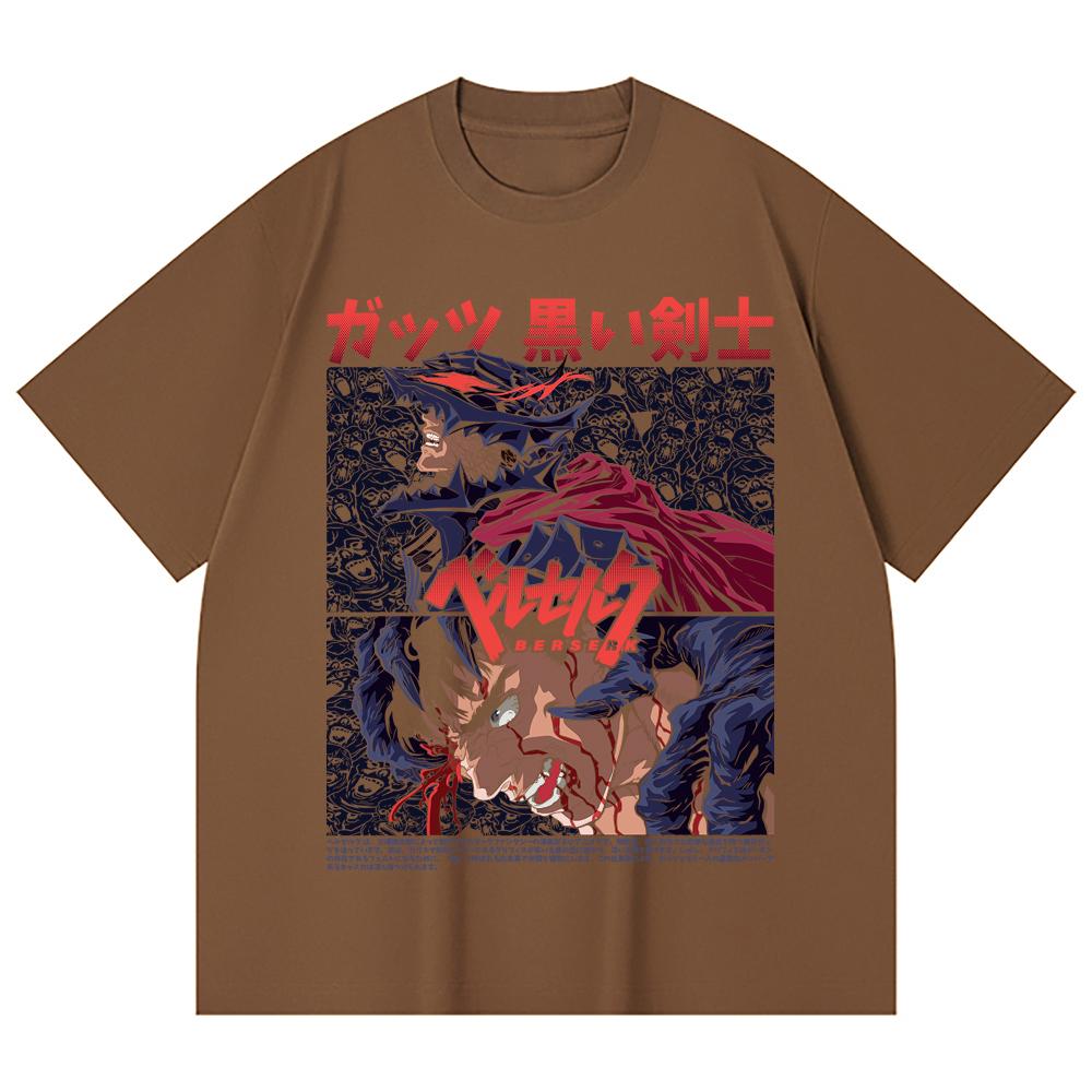 230 Gsm 100% Cotton Berserk V5 Print Unisex Heavy Cotton T Shirt