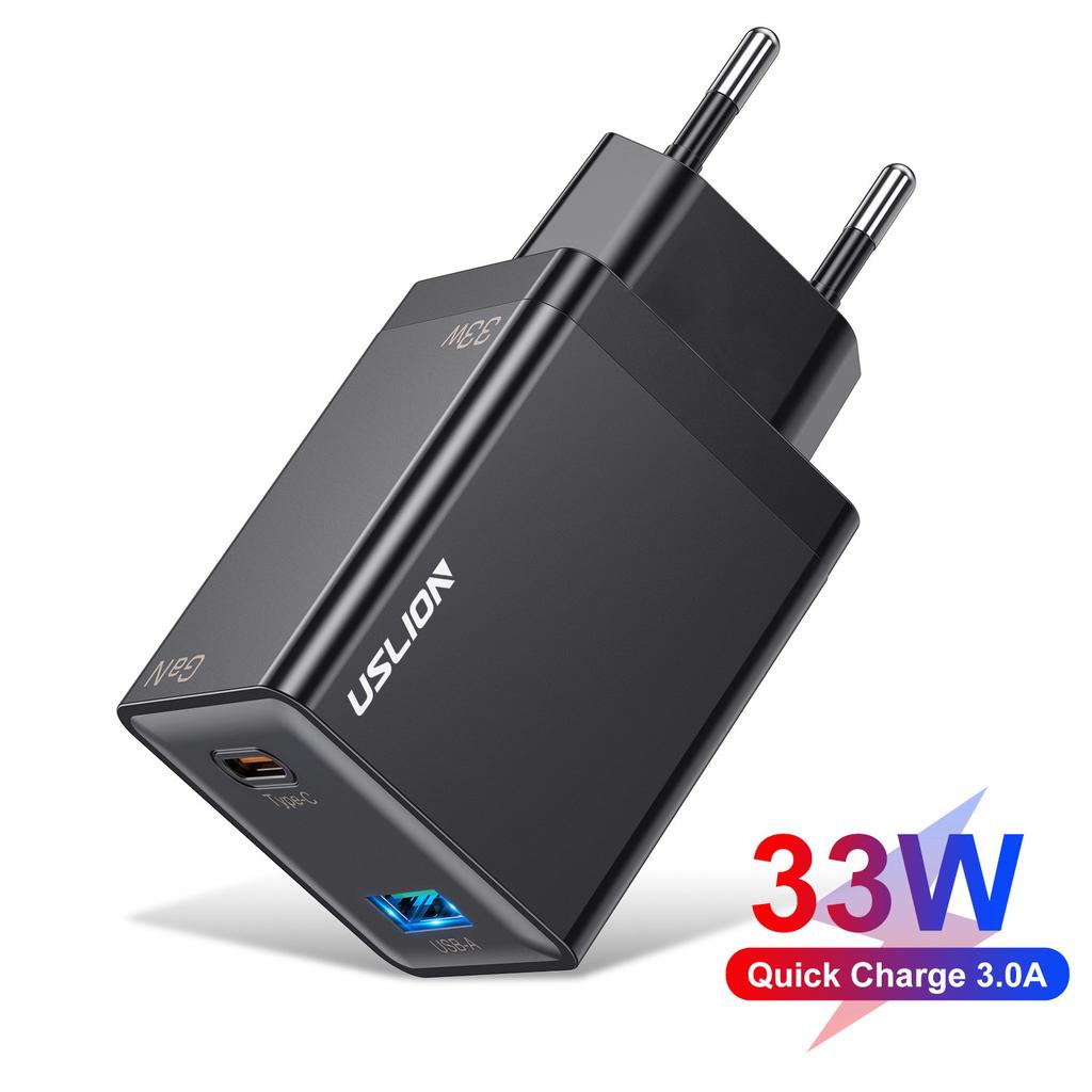 33 Вт GaN USB C зарядное устройство PD быстрая зарядка для iPhone 15 14 13 12 Max Pro iPad EU Plug USB Type C быстрая зарядка для Xiaomi Samsung