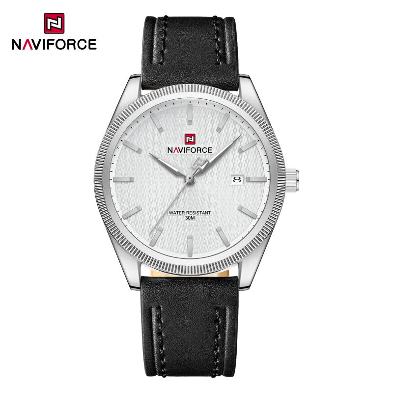 Мужские часы NAVIFORCE Бренд Мужские Часы на Кожаном Ремешке Мужские Повседневные Высококачественные Кварцевые Водонепроницаемые Наручные Часы Montre Femme 2026