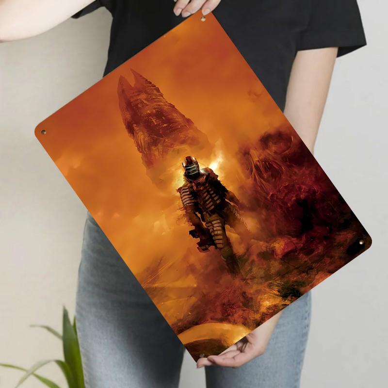 Dead Space Isaac Clarke in Apocalyptic Landscape Custom Metal Wall Art Decor for Game Room