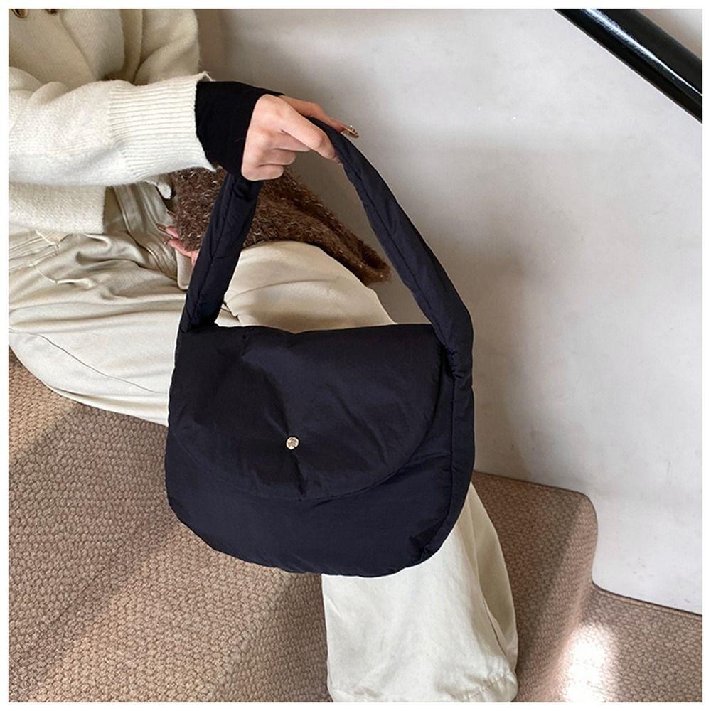 Lightweight Down Handbag Cloth Winter Underarm Bag Cute Nylon Shoulder Bag Outdoor