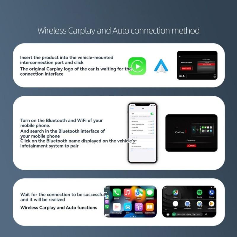 Прочный-Универсальный Беспроводной Адаптер-Бокс Для Carplay Для Автомобиля Для Совместимости С Carplay Через Проводное Подключение