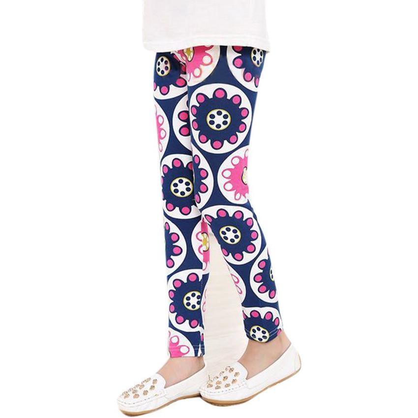 Slim Girls Printed Leggings Kids Casual Long Pants Outdoor Children All Match Trousers