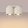 Lampa Sufitowa Nowoczesna Beżowa Owalna 21 Cm Ryflowane Spoty 2Xgu10 10W Aura Sollux Lighting