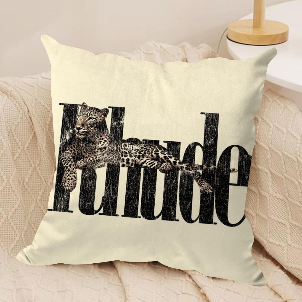 Крутая марка R-RHUDE-e Чехол на подушку Шелковистый коротковорсовый Чехол на подушку для дивана Скрытая молния Мягкий пылезащитный чехол для домашнего декора