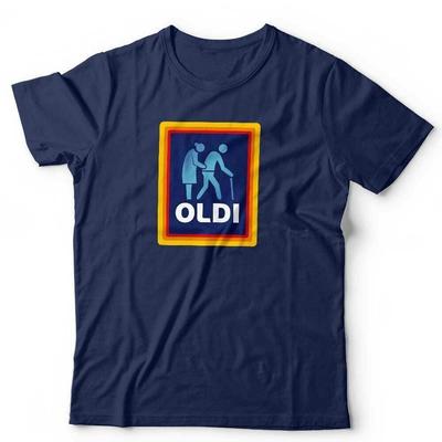 Футболка Oldi Унисекс Смешная Юмор Шутка День Отца Пародия на Aldi Старый День Рождения