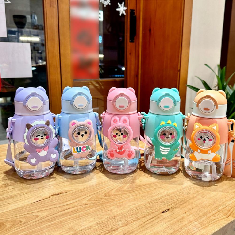 Летний детский пластиковый стакан для воды с соломинкой, новый милый и ценный мультяшный стакан для студентов и студенток, портативный, ЗАЩИТА ОТ ПАДЕНИЙ