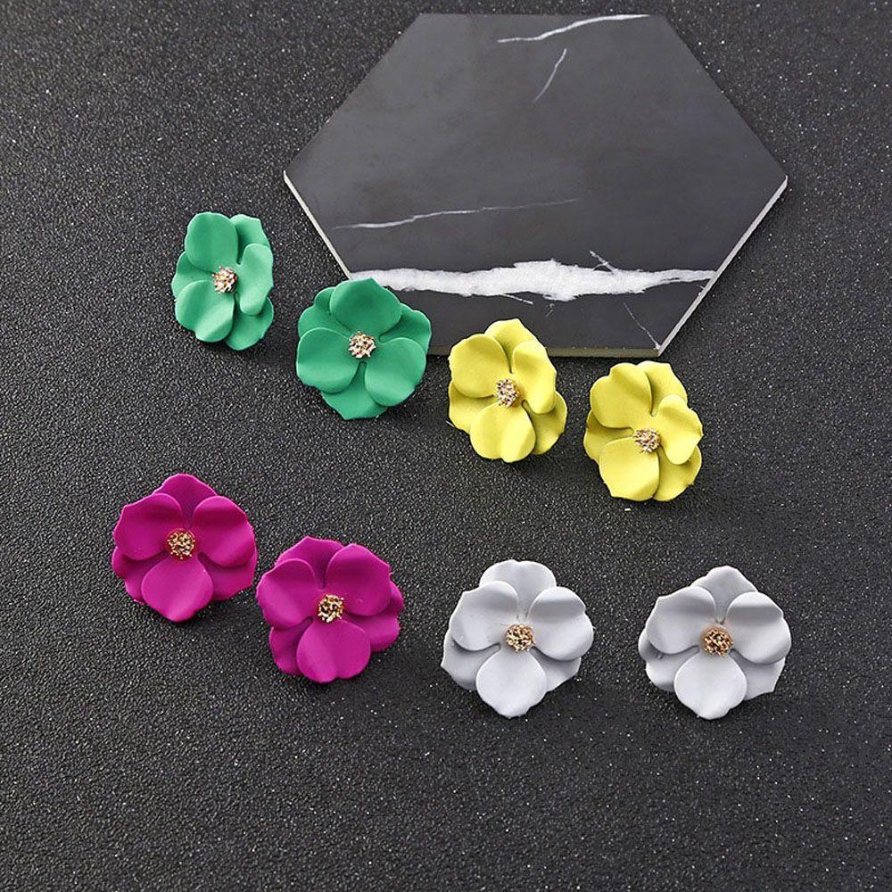 Lovely Classic Women Cute Girls Flower Petal Ear Studs Earrings Jewelry Fashion Accessories