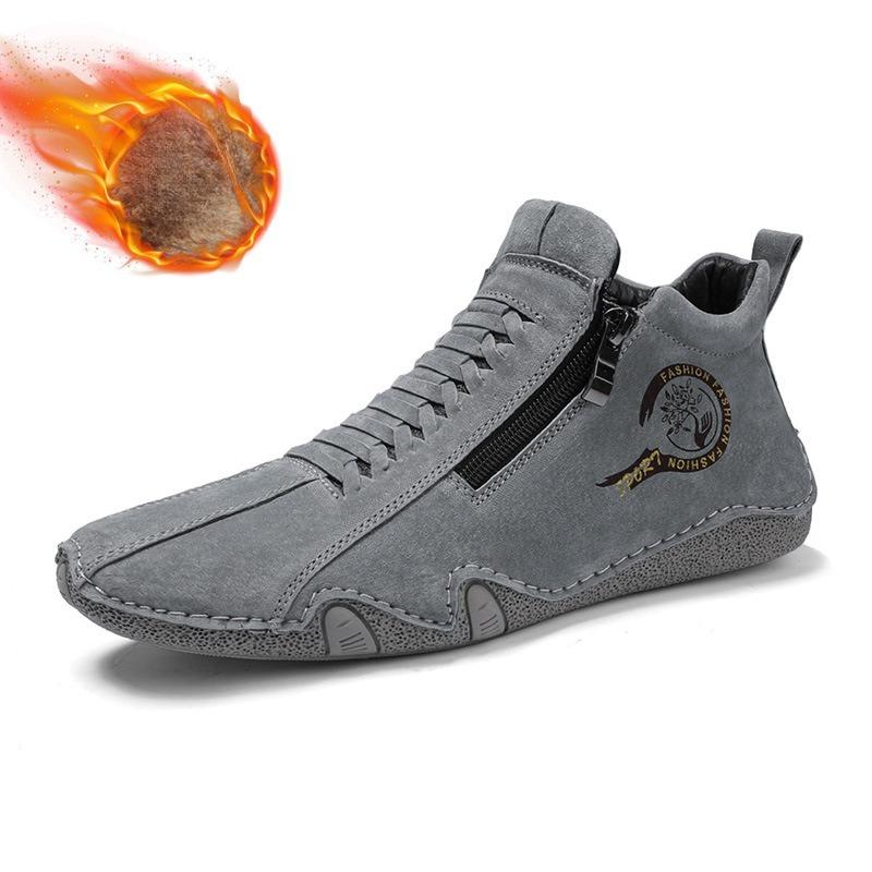 Модная мужская обувь 2025 Новые дизайнерские мужские ботинки на молнии Осень Зима Полусапоги Мужская повседневная обувь Легкие и удобные для ходьбы балетки