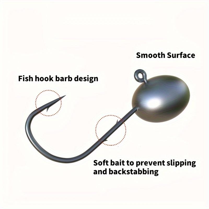 10pcs/box 3X Reinforced Lead Fishing Hook, Lure Double-Back Sting, Root Fishing Hook Anti-Loose Small Lead Head Hook Green Tail Hook