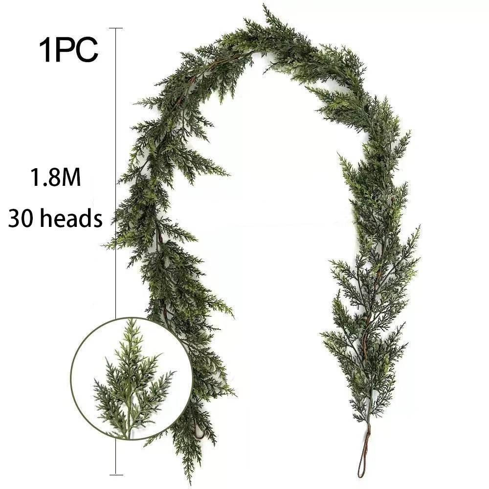 Green Artificial Norfolk Pine Garlands Wall Hanging Simulation Plant Fireplace Decoration