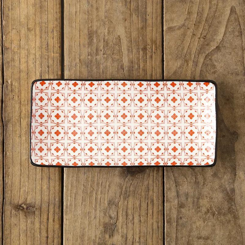 Керамическая посуда в креативном скандинавском стиле для ресторана, прямоугольная тарелка для суши и фруктов, для домашних закусок, мелкая плоская тарелка для основного блюда