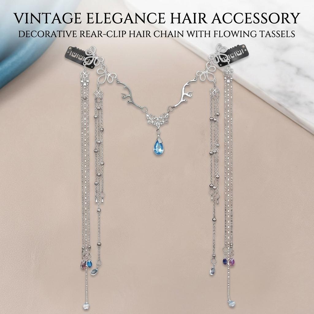 Vintage Bridal Forehead Chain With Tassels For Women Alloy Hair Accessories