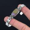 925 Silver Radiant Natural Purpurite Wife Flower Anniversary New Bangle Bracelet