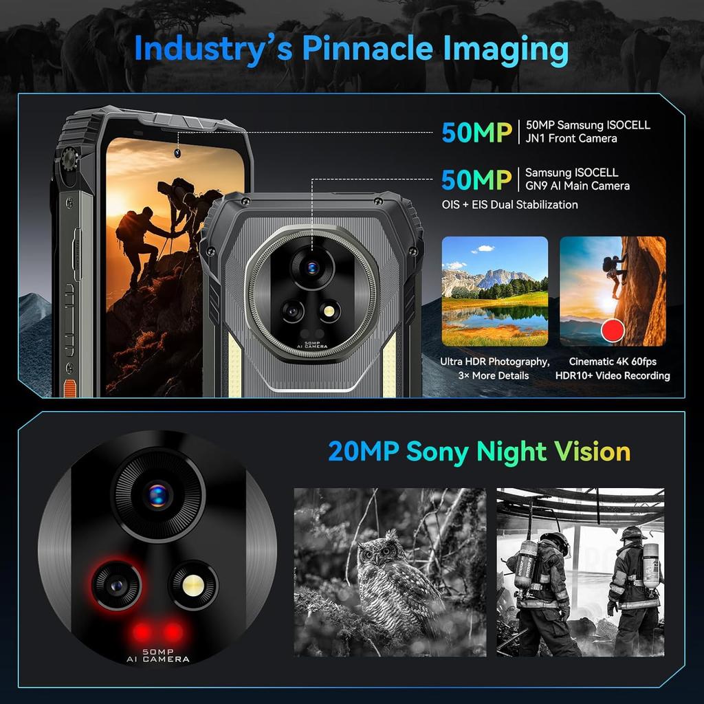 Blackview Xplore 2 Проектор 5G Мобильный телефон 36 ГБ + 256 ГБ 20000 мАч 6,73-дюймовый дисплей 50 МП Android 15 Смартфон