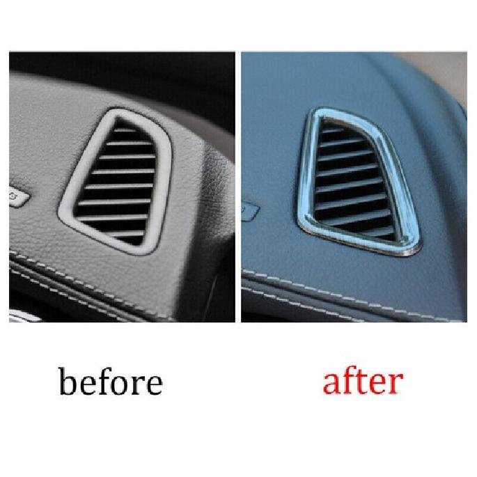 Dashboard Side Outlet Vent Black Titanium For Benz C-Class Cover Trim 2015-
