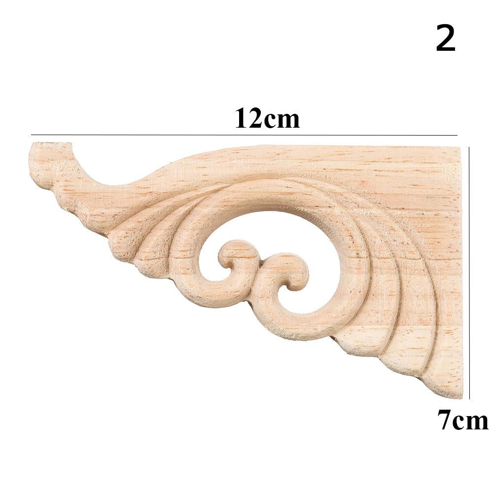 1PC Floral Wood Carved Corner Applique Wooden Carving Decal for Furniture Cabinet Door Frame Wall Home Decor Crafts