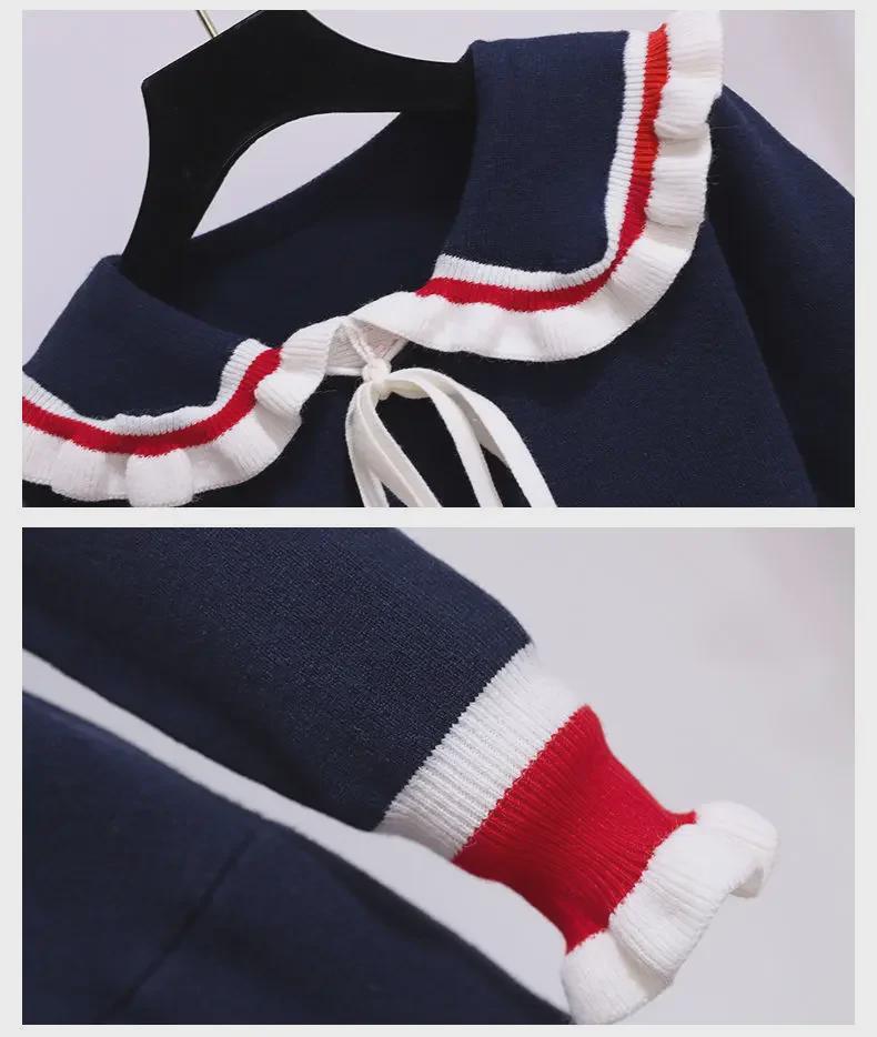 Вязаное платье-свитер для девочек - осень/зима в стиле корейской принцессы для детей среднего и старшего возраста