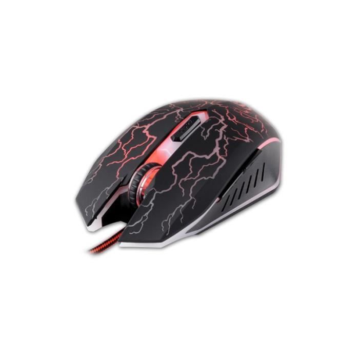 Optical Gaming PC Souris Diablo 2400 DPI 6 touches avec câble LED lumineux ergonomique Touches de largeur DPI réglable