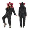Winter Unisex Carnivorous Flower Onesie Pajamas Flannel One Piece Sleepwear Long Sleeve Hooded Christmas Pjs