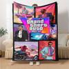 1 шт. Мягкое фланелевое одеяло Grand Theft Auto с дизайнерским принтом. Уютное одеяло для всех сезонов, идеально подходит для дивана, кровати, офиса