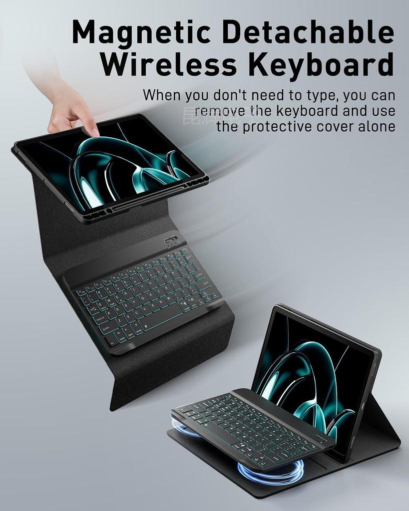 Чехол-клавиатура RGB Bluetooth и бесшумная мышь для iPad 10-го поколения 11 дюймов 10,9"