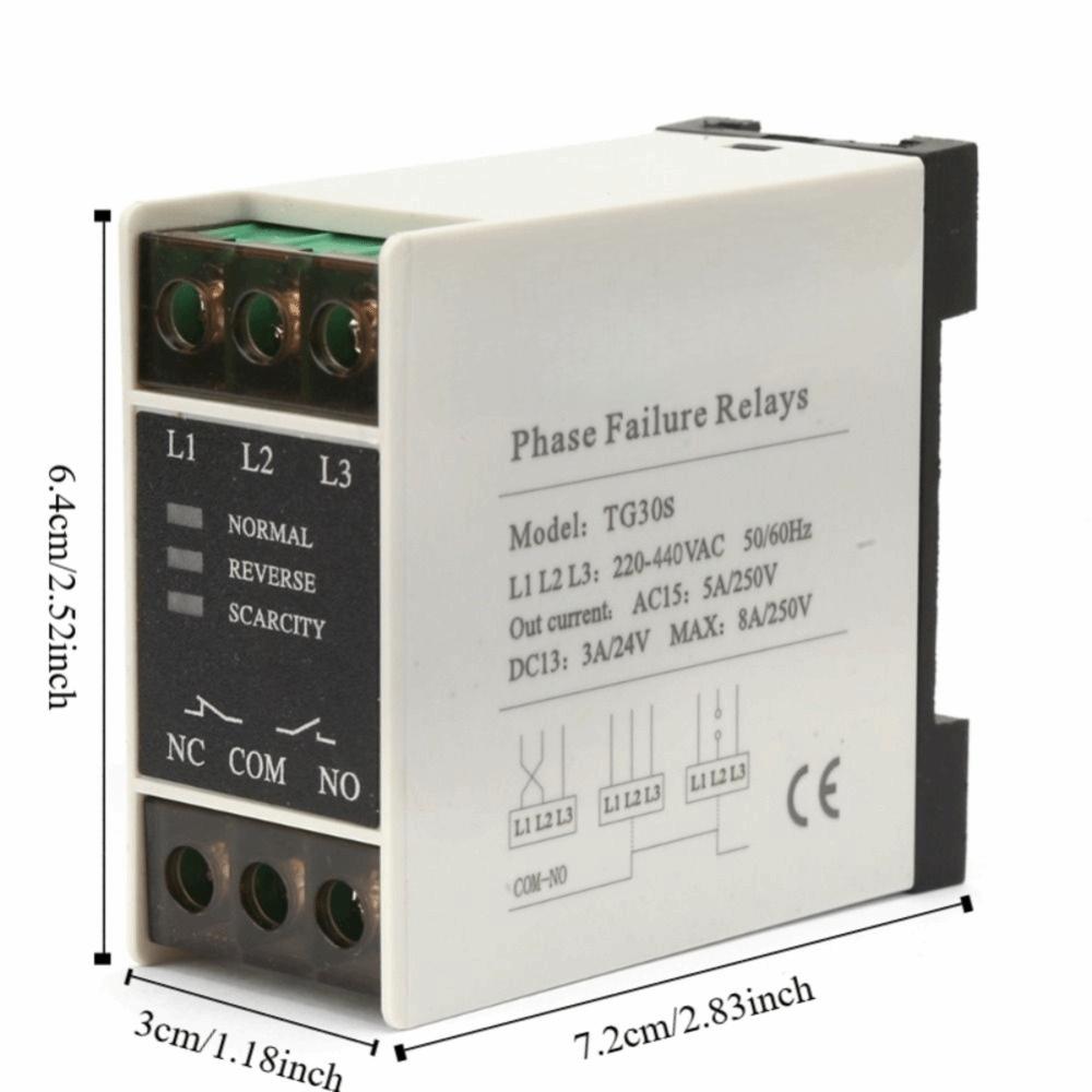 220-440V AC TG30S  Phase Sequence Relay Mini Size Sequence Protector  Motors Protection