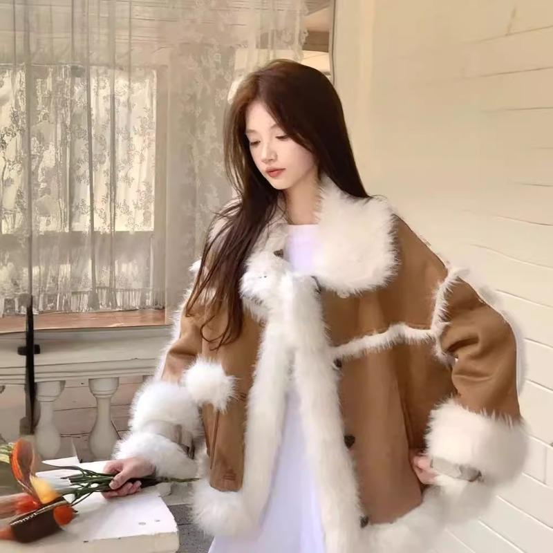 Fur Integrated Jacket Women's New Pie Overcome Plush Fur Liner Light Thermal Fur Coat Winter