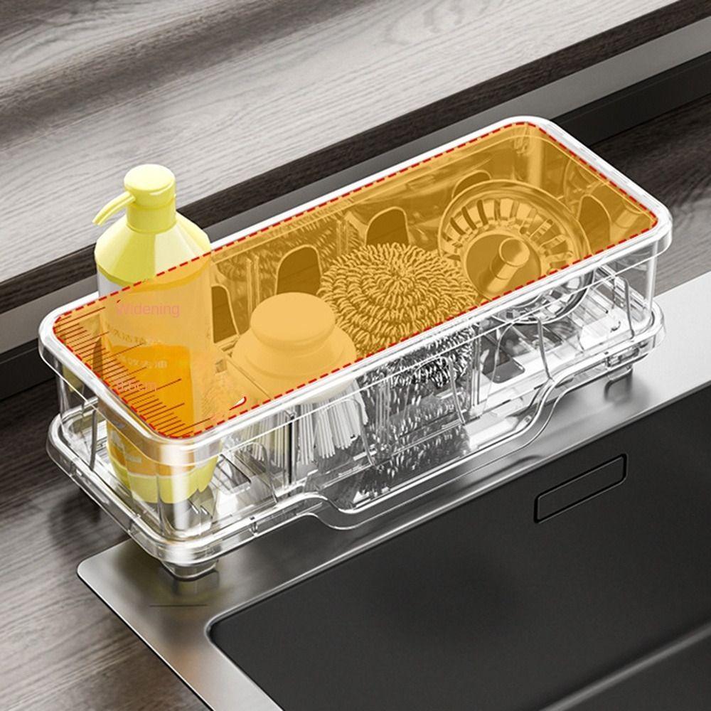 Detachable Partition Kitchen Sink Sponge Rack Moisture-proof Quick Dry Self-Draining Kitchen Sink Organizer