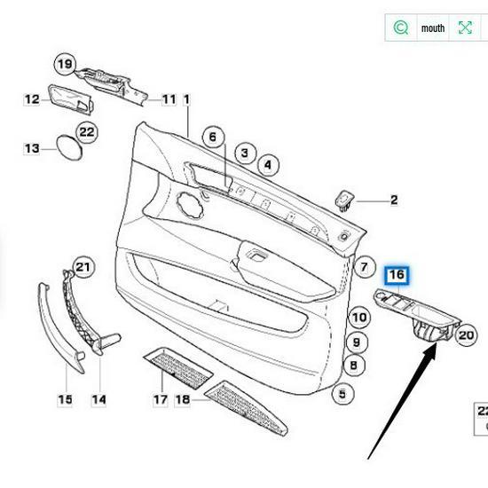 BMW E70 X5 Front Left Window Switch Trim Beige Non-Sticky - 51416975779