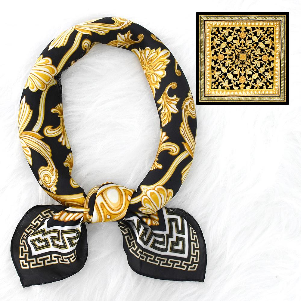 Women'S New Fashionable Atmosphere Simulation Silk Scarf Neck Protection Scarf Spring Summer Autumn Square Scarf