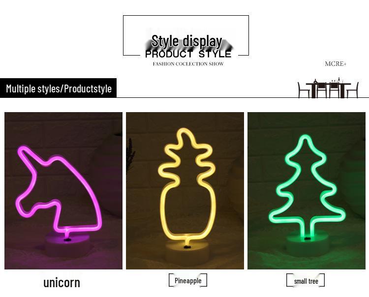 Креативный светодиодный неоновый светильник в форме сердца - Романтичная настольная лампа для декора спальни