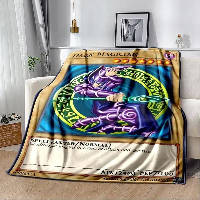Anime Yu Gi Oh Card Throw Blanket Blue Eyes White Dragon Anime Cartoon Soft Plush Blanket Bedroom Bedspread Home Decor Coraline