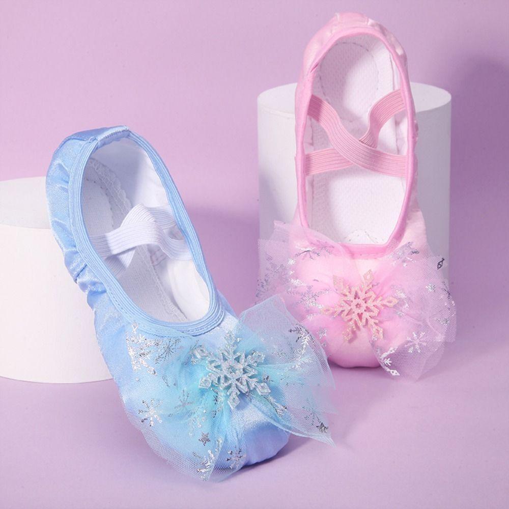 1 Pair of Bow Knot Girls' Dancing Shoes Satin Cat Claw Shoes Beautiful Princess Shoes  Perform