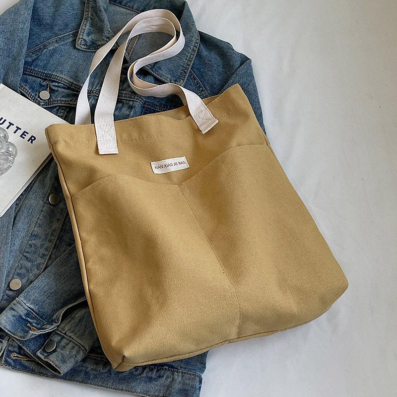 Холщовая сумка Большая вместимость утолщенная сумка через плечо простая женская сумка для поездок на работу классная сумка для книг А4 тканевая сумка