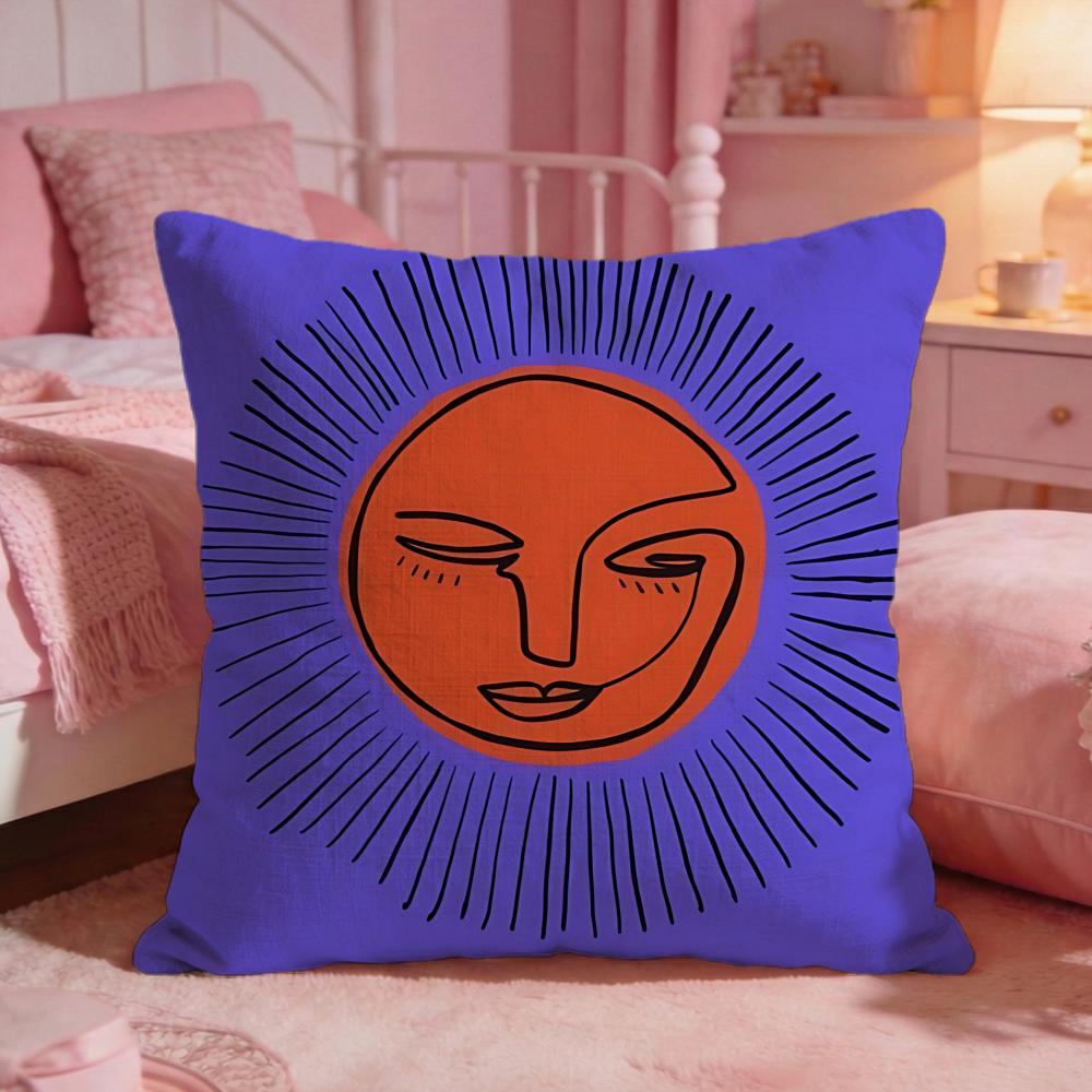 DecorSun FaceS Cushion Cover Premium Comfort Reversible Pillow Cove Two in One Design for Any Room Car Interior