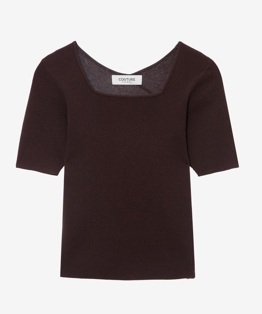 MIND BRIDGE WOMEN [W][Couture] Square Neck Slim Fit Knit - 2 Colors