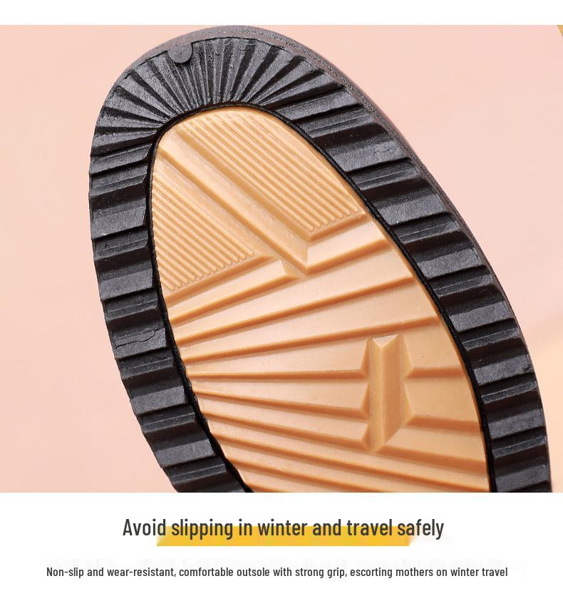 Женские зимние нескользящие ботинки на флисовой подкладке для среднего и пожилого возраста