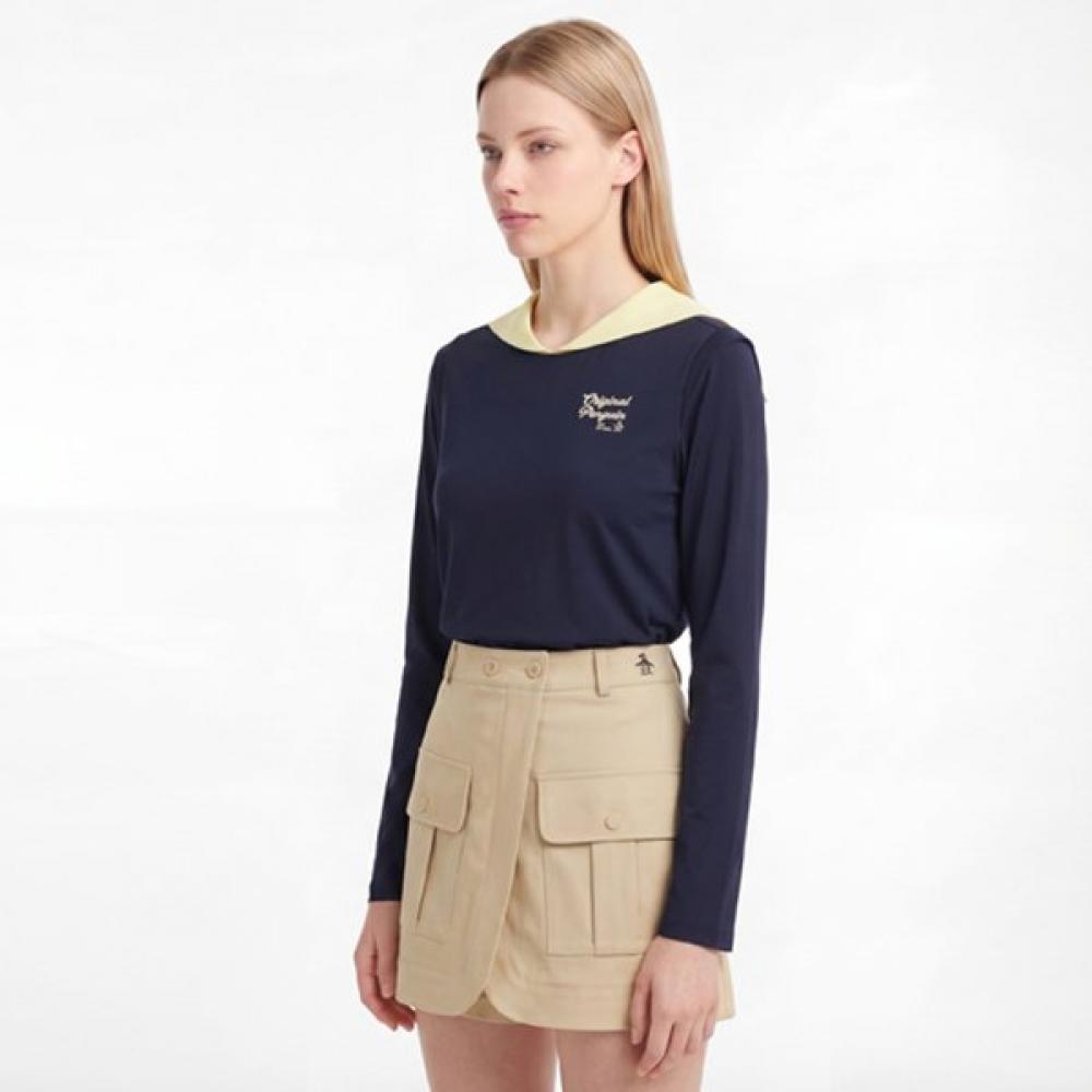 MunSingwear Women S Cooling Sleeve Hybrid Long Sleeve T ShirT Dark Navy mr222pTl