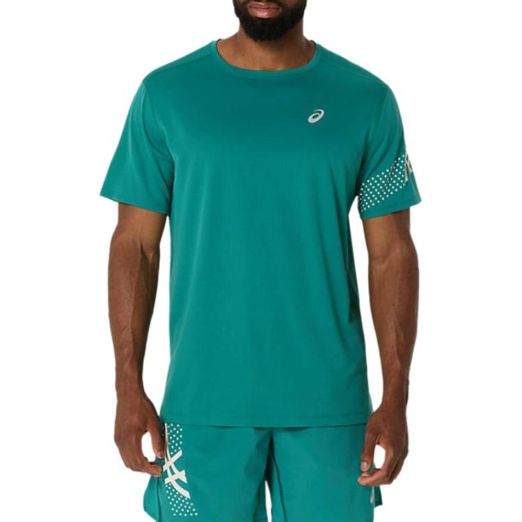 Asics Футболки Мужские Зеленые С Круглым Вырезом 2011D300-300