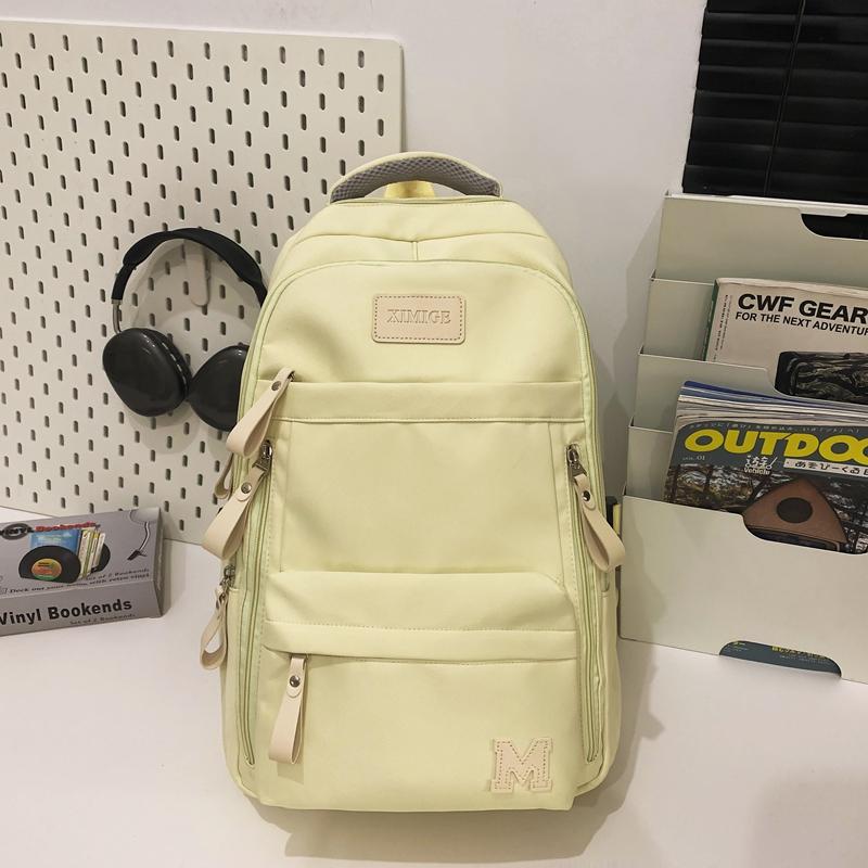 Однотонный школьный рюкзак для студента, женский рюкзак большой емкости, мужской рюкзак