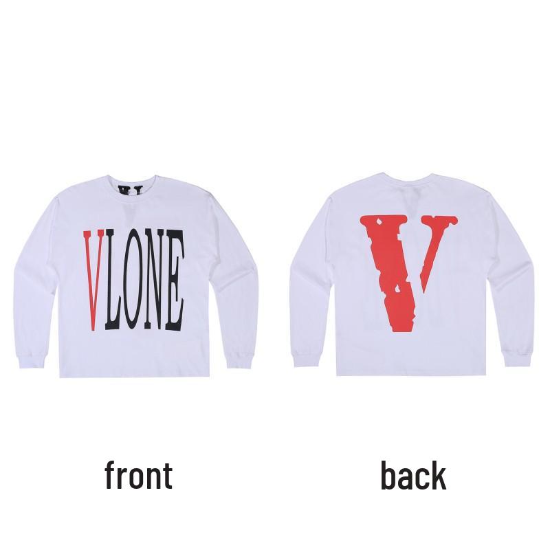 Унисекс худи VLONE с большим V и длинным рукавом - Модный стиль, вдохновленный Ван Ибо