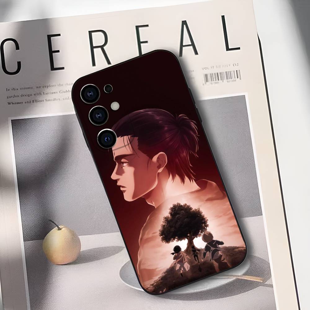 Чехол для телефона E-Eren Yeager A-Attack On T-Titans для Samsung S25,S24,S21,S22,S23,S30,Ultra,S20,Plus,Fe,Lite, Мягкий черный чехол